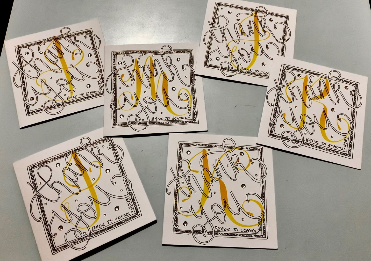 A set of personalised back-to-school cards.